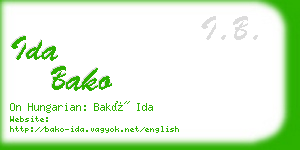 ida bako business card